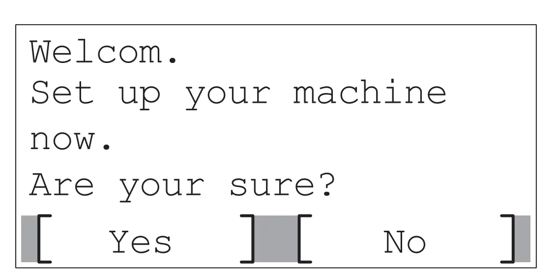 Default Settings of the Machine