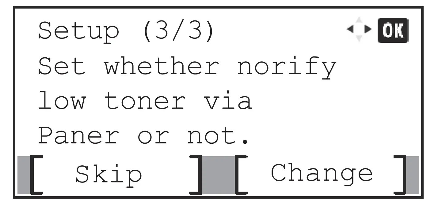Default Settings of the Machine