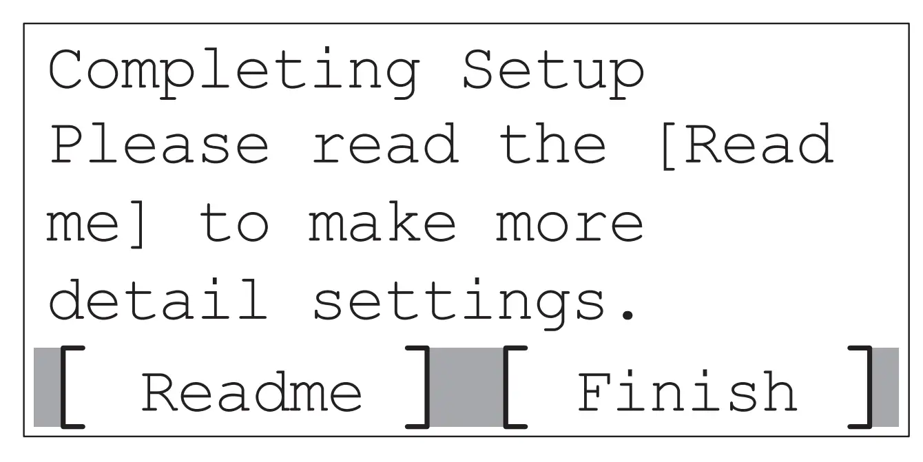 Default Settings of the Machine