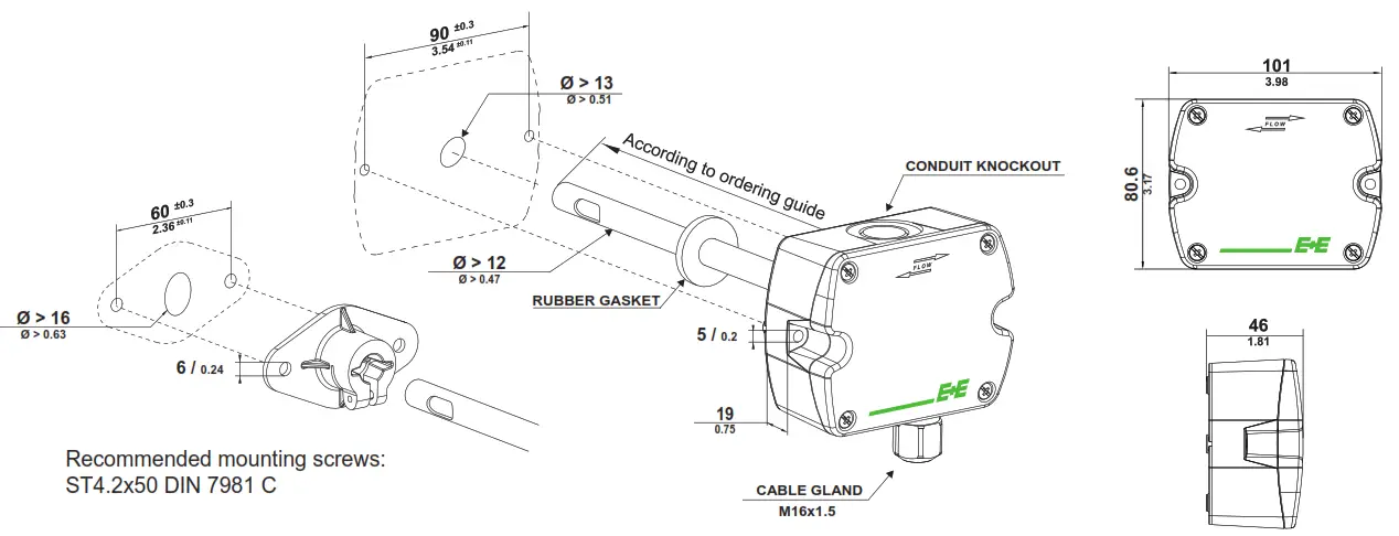 E E ELEKTRONIK EE850 CO2 Humidity and Temperature Duct Mount Sensor - 2