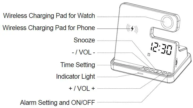 BUFFBEE-BK12-Alarm-Clock-with-Wireless-Charger-fig- (2)