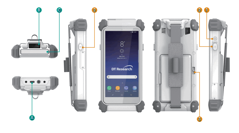 DT Research 362MD Rugged Tablets Medical Cart Computers and AIO Computers - Button Functions