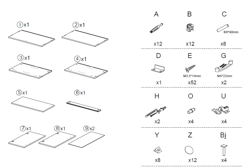 COSTWAY-JVI0716-Side-Cabinet-FIG-2