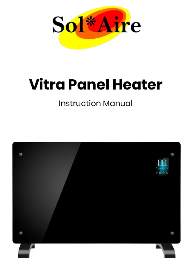 SolAire Vitra Panel Heater Instruction Manual