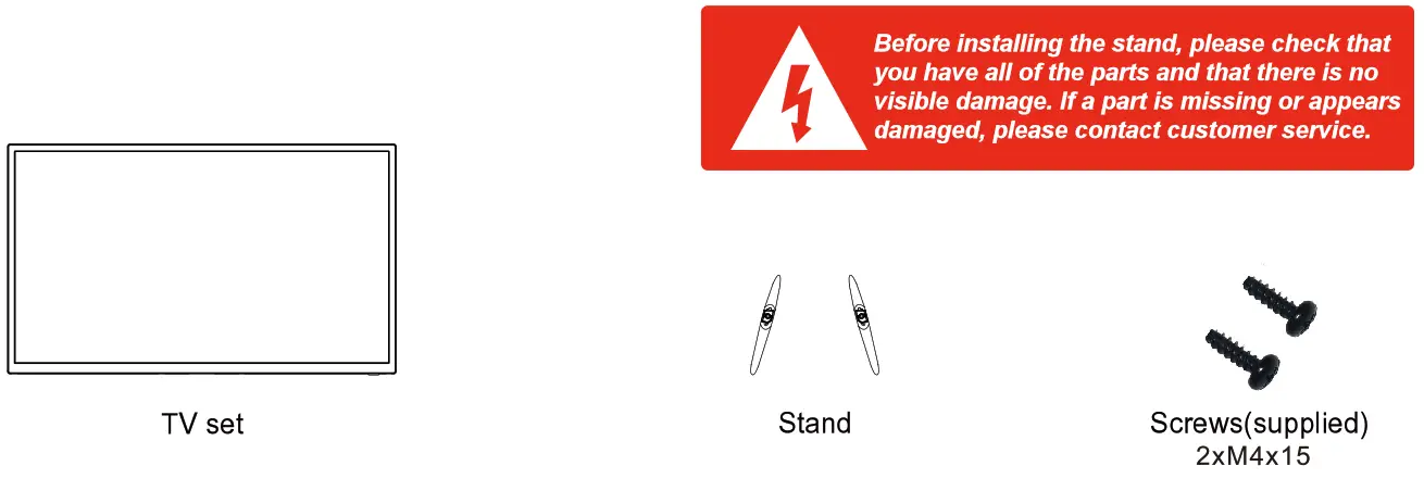 DENVER LDS-4075 Smart TV with DVB-T2 S2 DVB-C - Screws