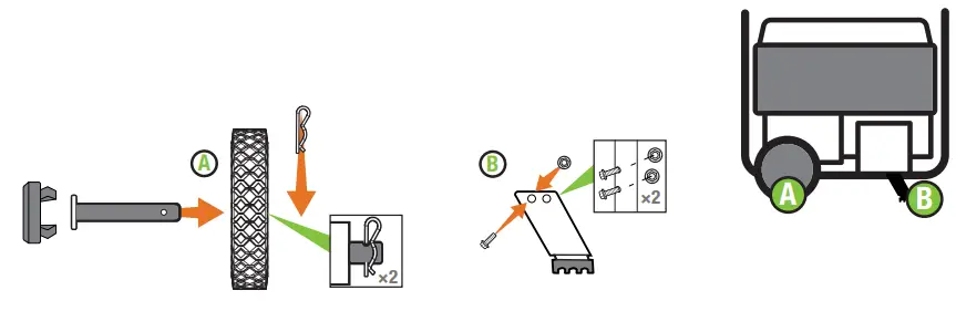CHAMPION 200966 3500W Dual Fuel Portable Generator - Attach wheel kit
