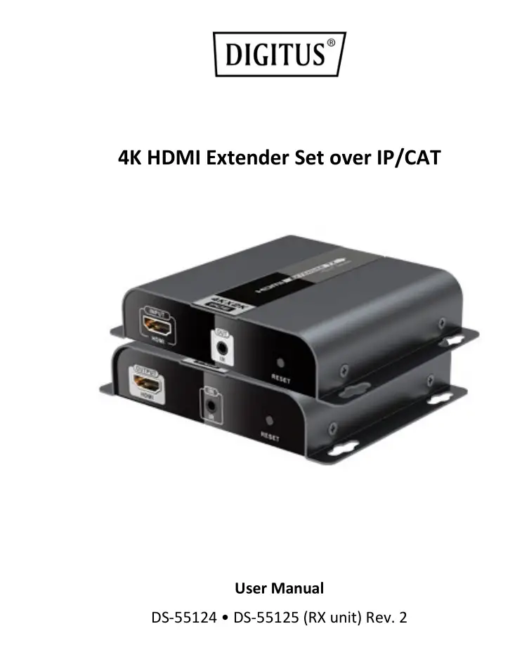DIGITUS 4K HDMI Extender Set over IP CAT User Manual
