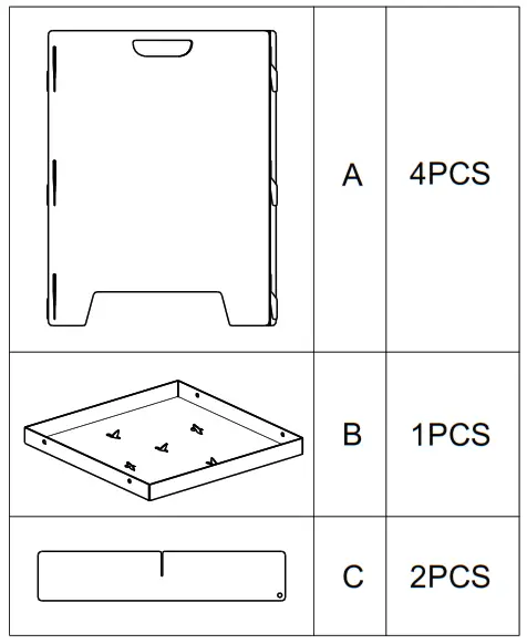 CASTLECREEK Woodlands 720749 Rectangle Fire Pit - Parts List