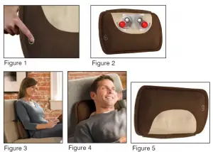 Homedics SP-10HCBN Shiatsu Pillow with Heat Instruction Manual and Warranty Information
