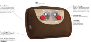 Homedics SP-10HCBN Shiatsu Pillow with Heat Instruction Manual and Warranty Information