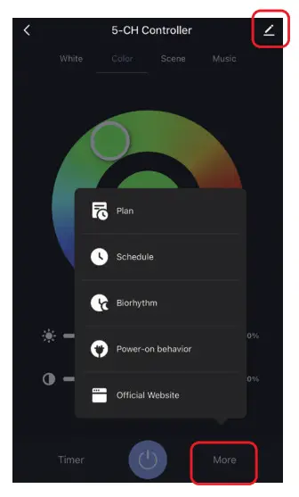 MIBOXER FUT039W RGB + CCT LED Controller-power