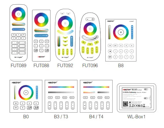 MIBOXER FUT039W RGB + CCT LED Controller-remote controls