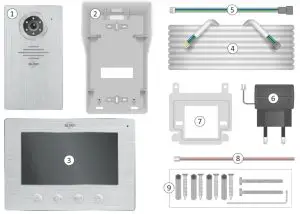 ELRO DV477IP IP Video Door Intercom with 7-Inch Monitor - Package contents