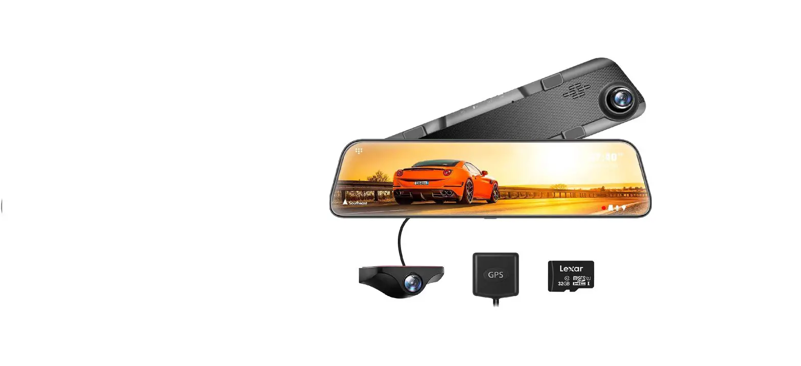 Wolfbox G880 12-inch 3 Channels Mirror Dash Cam
