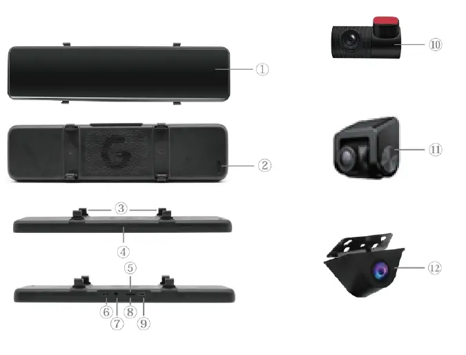 WOLFBOX G880 12-Inch 3 Channels Mirror Dash Cam-figure12