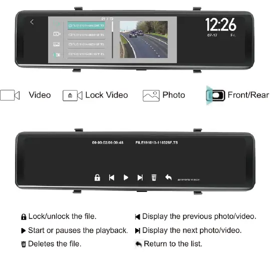 WOLFBOX G880 12-Inch 3 Channels Mirror Dash Cam-figure22