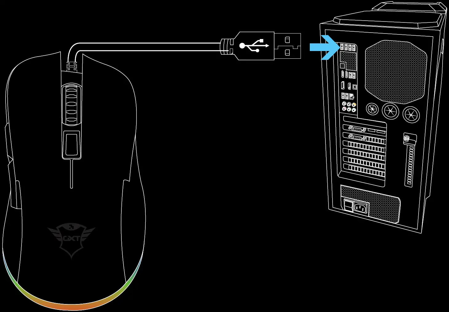 Trust GXT 922 Ybar 7200DPI Gaming Mouse Image 01