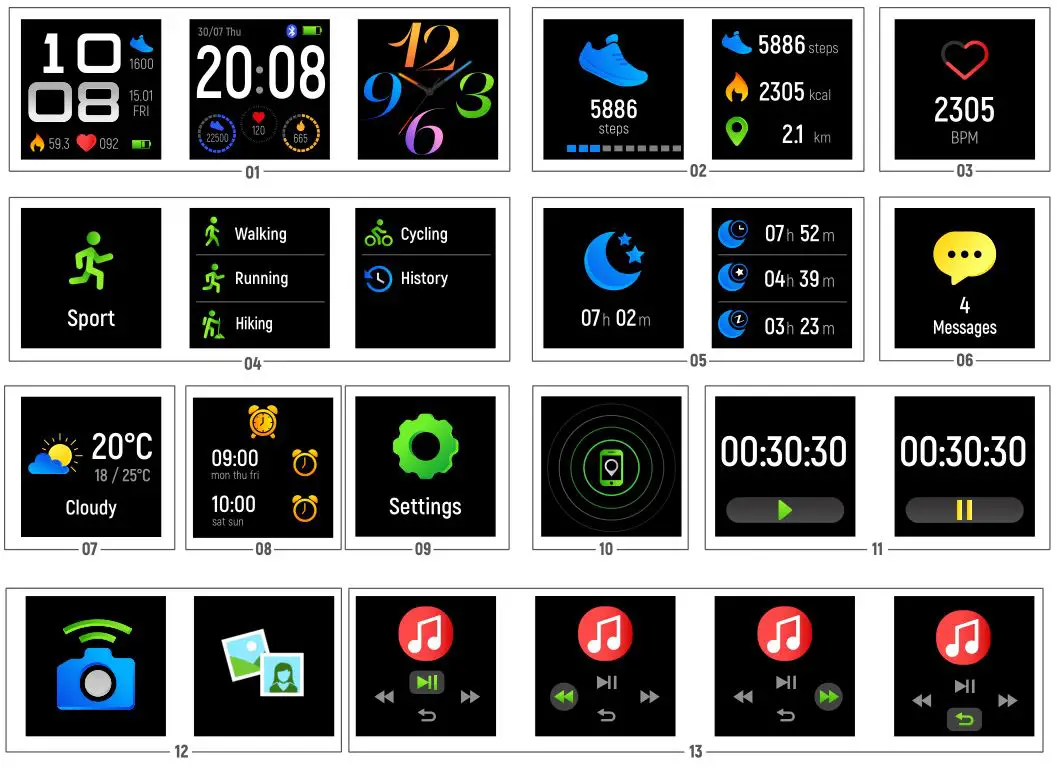 FOREVER 235745 ForeVive Lite Waterproof Smart Watch - FUNCTIONS