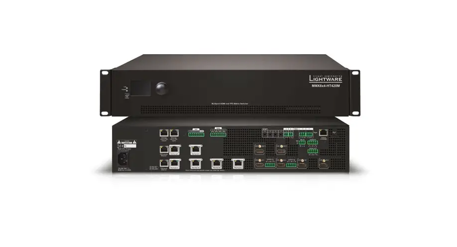 Lightware Mmx8x4-ht420m Dmi And Tps Matrix Switcher With Special Audio Inputs And Multiport Control Options User Guide