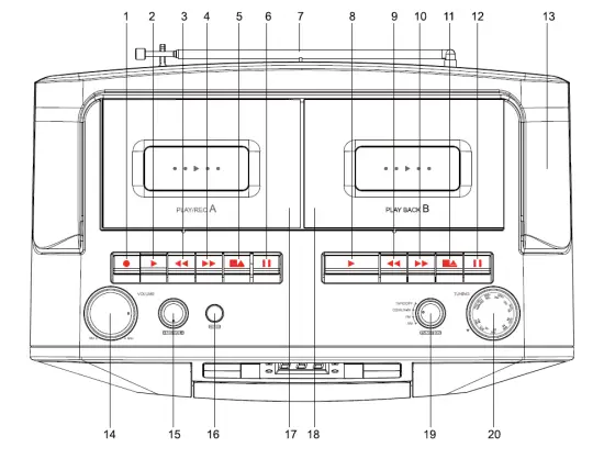 JENSEN MCR-1500 Portable Stereo with AF and FM Stereo Radio 4
