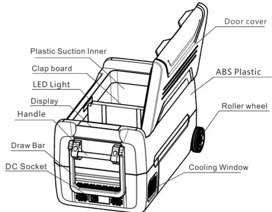 COSTWAY AX10001US 58 Quarts Car Refrigerator Portable Rc Freezer - product function