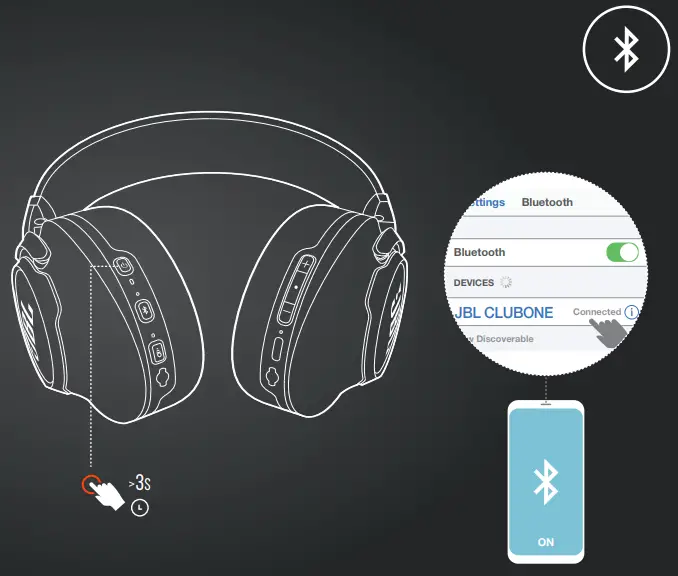 JBL Club One Wireless Over Ear True Adaptive Noise Cancelling Headphones - FIG 2