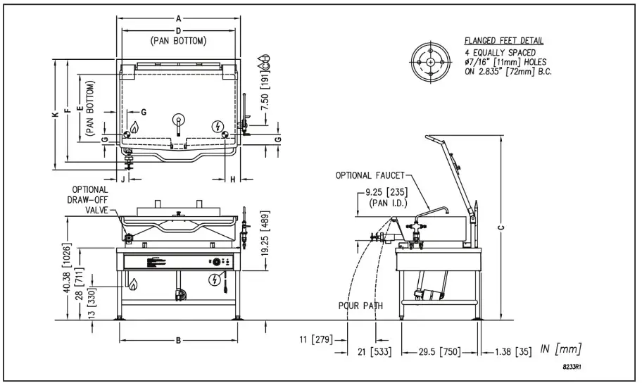 CROWN GLTS-30 Gas Power Tilt Skillets- CONNECTIONS