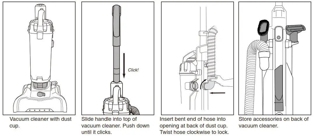 EUREKA NEU180 Series Power Speed Lightweight Upright Vacuum Cleaner - How to assemble your vacuum cleaner