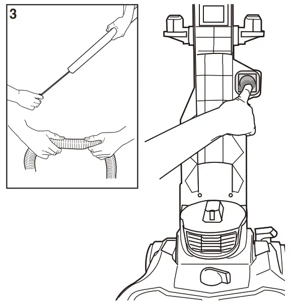 EUREKA NEU180 Series Power Speed Lightweight Upright Vacuum Cleaner - How to clear a blockage 2