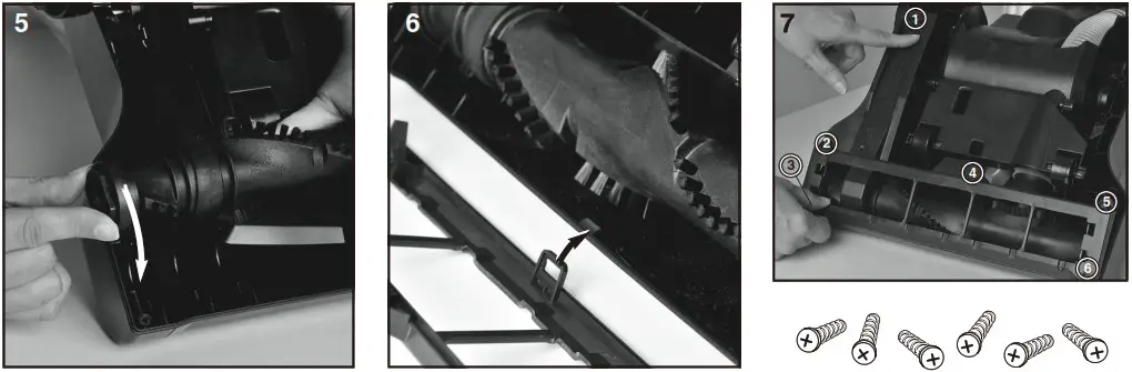 EUREKA NEU180 Series Power Speed Lightweight Upright Vacuum Cleaner - How to replace brushroll or belt 3