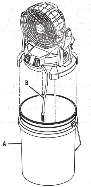 RYOBI PMF01 18 Volt Bucket Top Misting Fan - overview 4