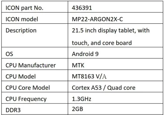 FIG 7 Specifications