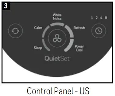 Honeywell HTF337 Series UIETSET 5 Oscillating Table Fan - OPERATION1
