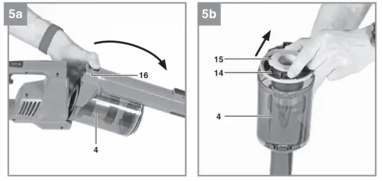 Einhell TE SV 18 Li Cordless Stick Vacuum Cleaner - overview5