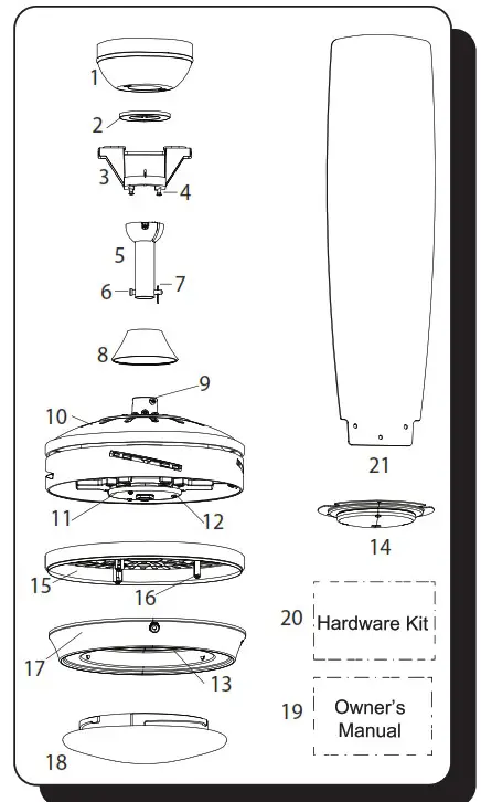 Kailani 51634 52 Inch Indoor Ceiling Fan - PACKAGE CONTENTS
