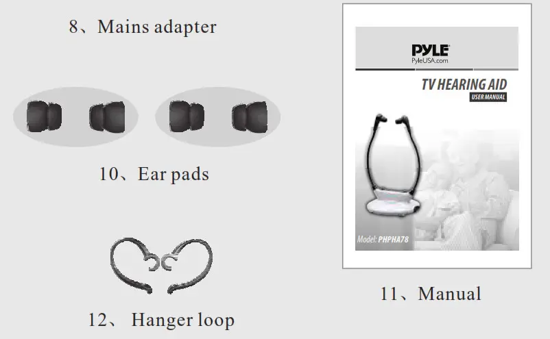 PYLE Tv Hearing Aid Product parts 4