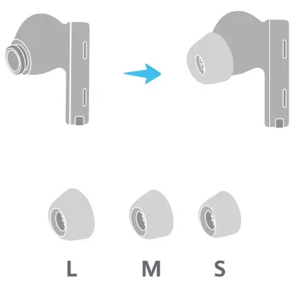 HUAWEI 55033465 FreeBuds Pro Wireless Headphones - Changing the ear tips