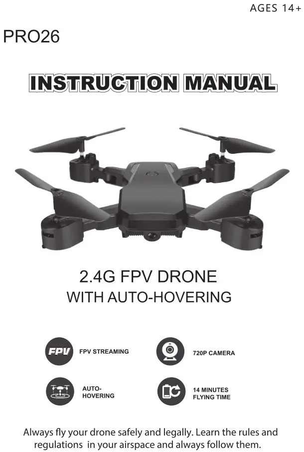 RCPRO PRO26 2.4G FPV Drone Instruction Manual