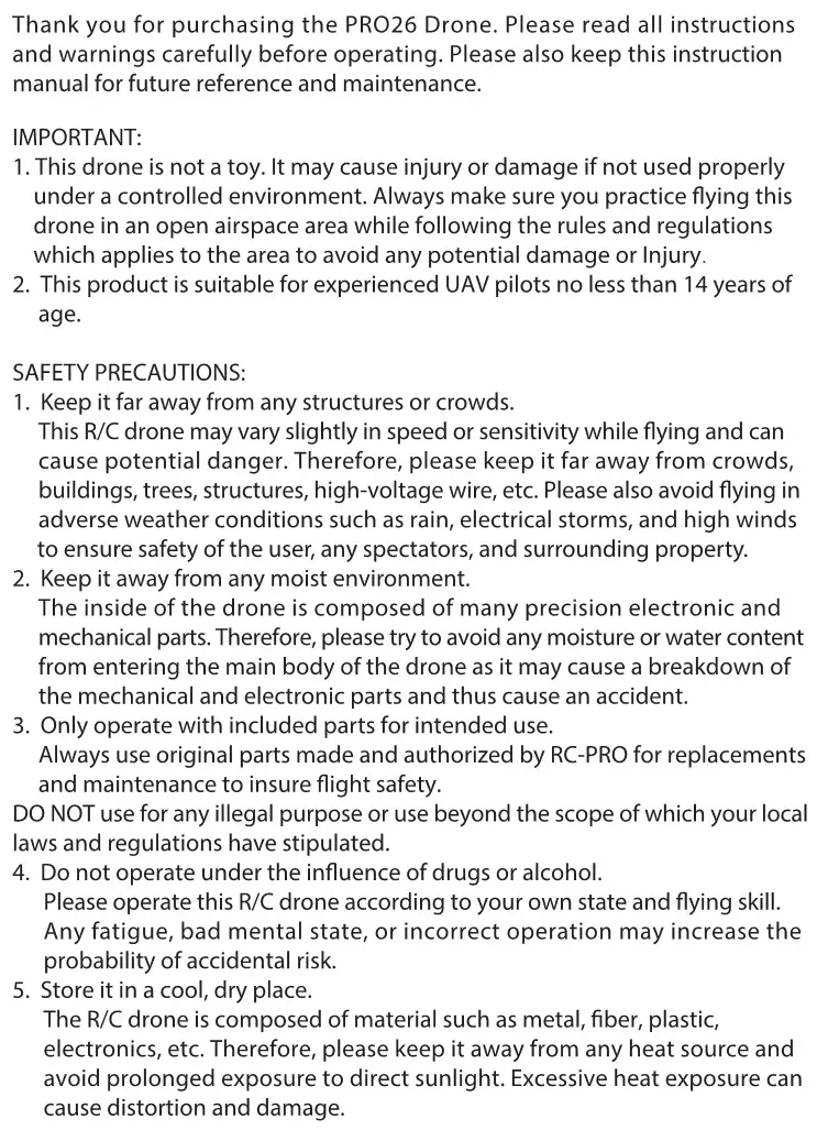 RCPRO PRO26 2.4G FPV Drone - Introduction