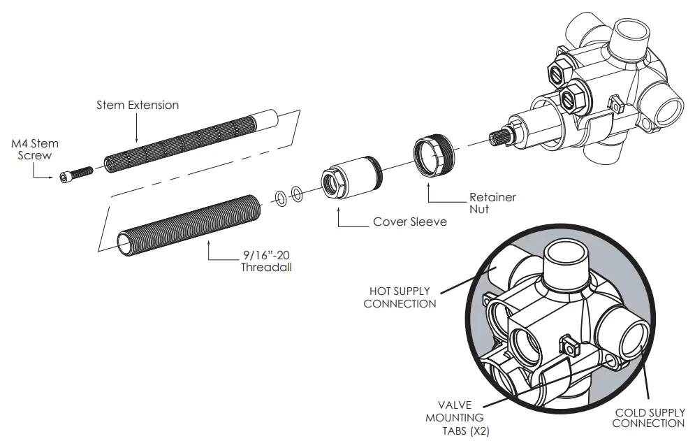 PHYLRICH Shop 1 2 Inch NEW Thermostatic Valve with 3 Way SHARED Diverter - parts 1
