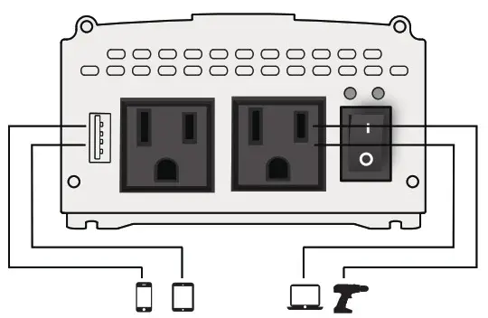 POTEK Power Inverter 500W CABLES