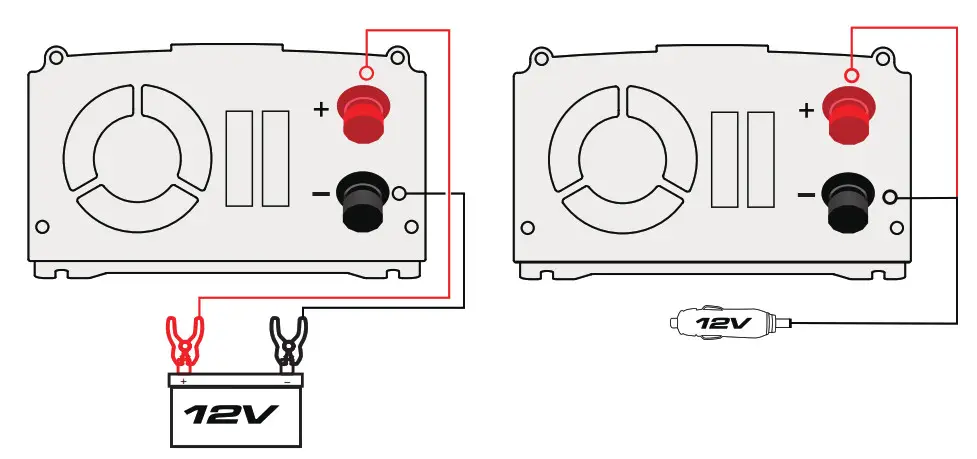 POTEK Power Inverter 500W CONNECTING INVERTER CABLES