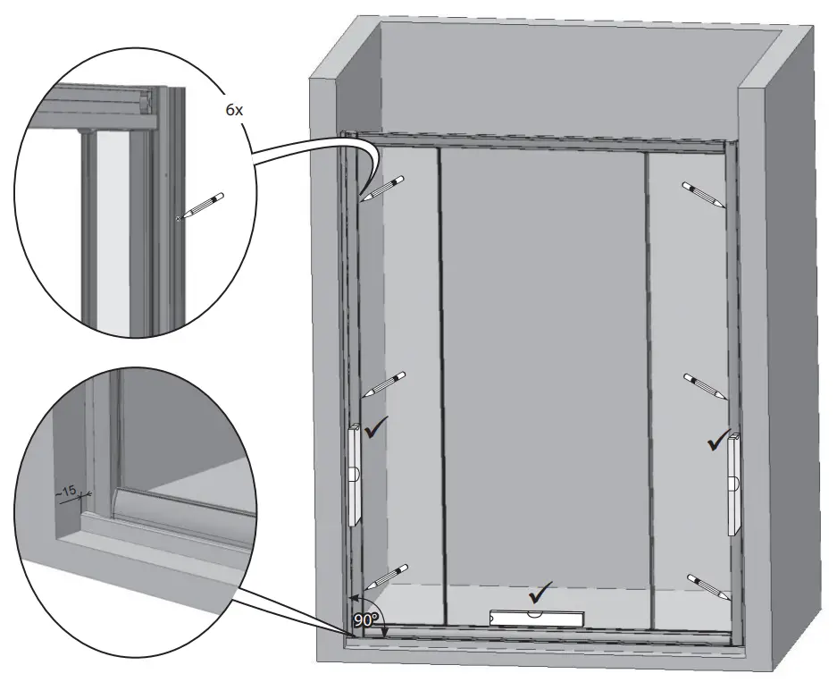 RAVAK BLIX BLDP4 160 Four Piece Sliding Shower Door - fig4