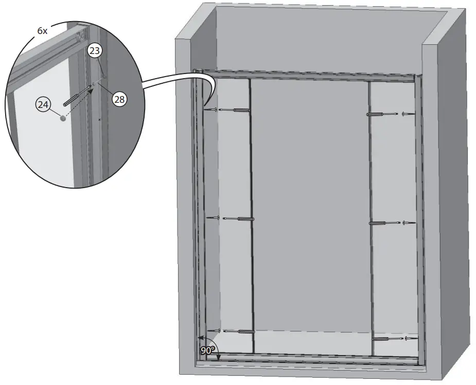RAVAK BLIX BLDP4 160 Four Piece Sliding Shower Door - fig6