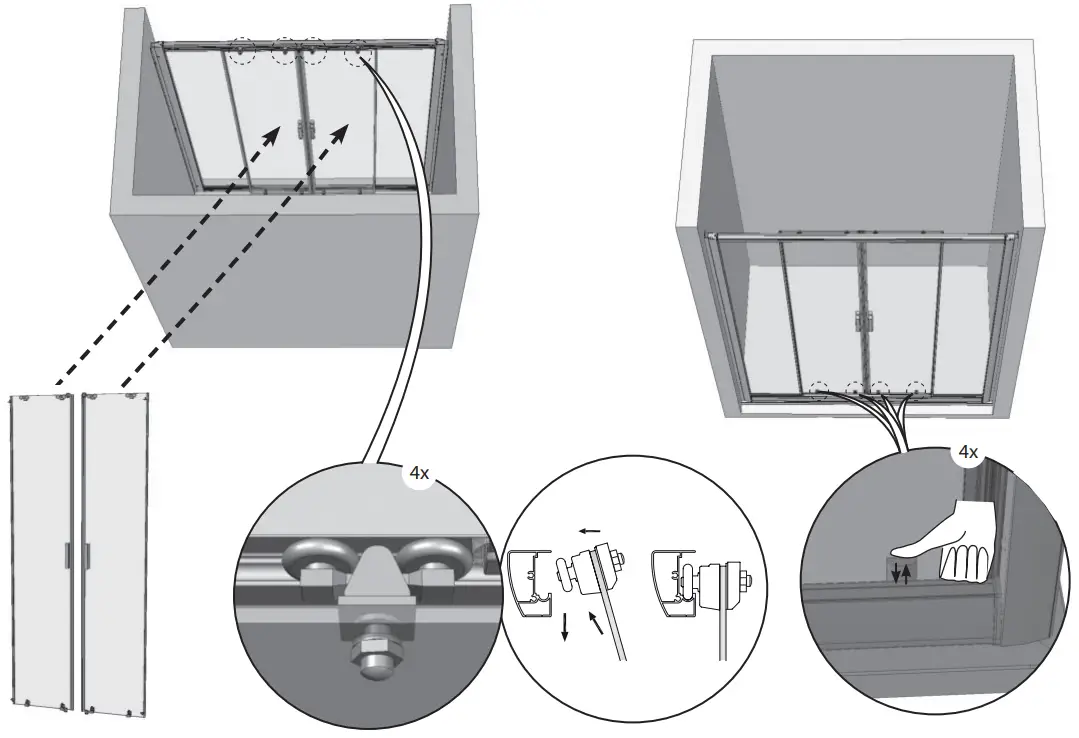 RAVAK BLIX BLDP4 160 Four Piece Sliding Shower Door - fig8