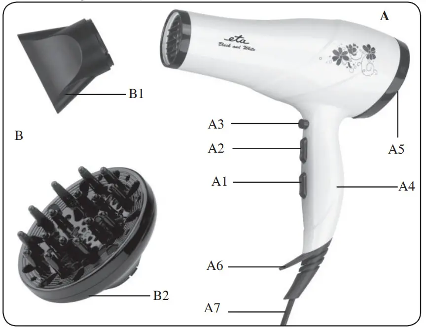 ETA 4320 Electric Hair Dryer with Ionization - fig
