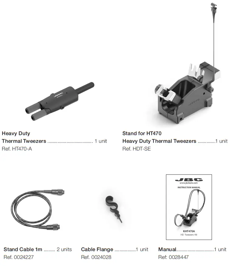 JBC HT470K Heavy Duty Tweezers Kit - fig