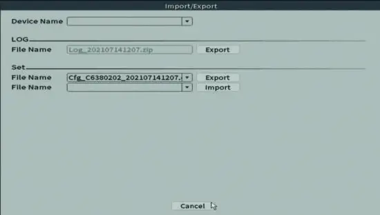 FIG 33 Export or import system settings