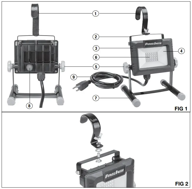 POWERSMITH PWLS020H 2000 Lumen LED Work Light - Figure