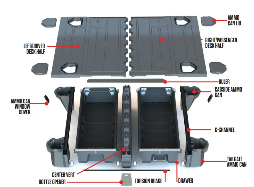DECKED DF7 Aluminum Ford F150 8-Inch Bed Length FIG 2